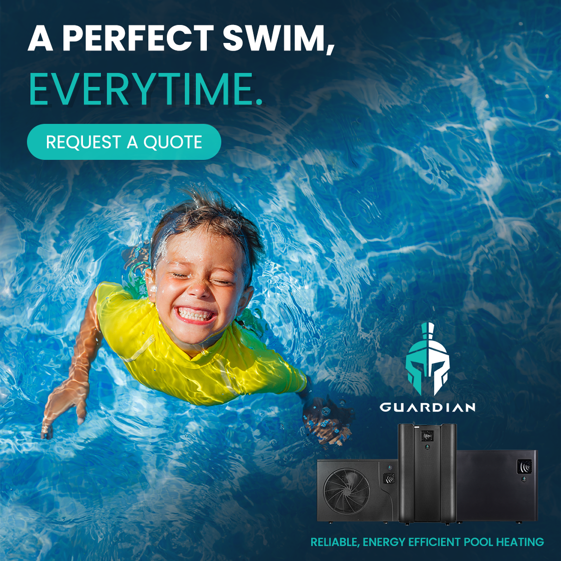 Guardian Lux-V 17kW Pool Heat Pump – Top Discharge, Full DC Inverter