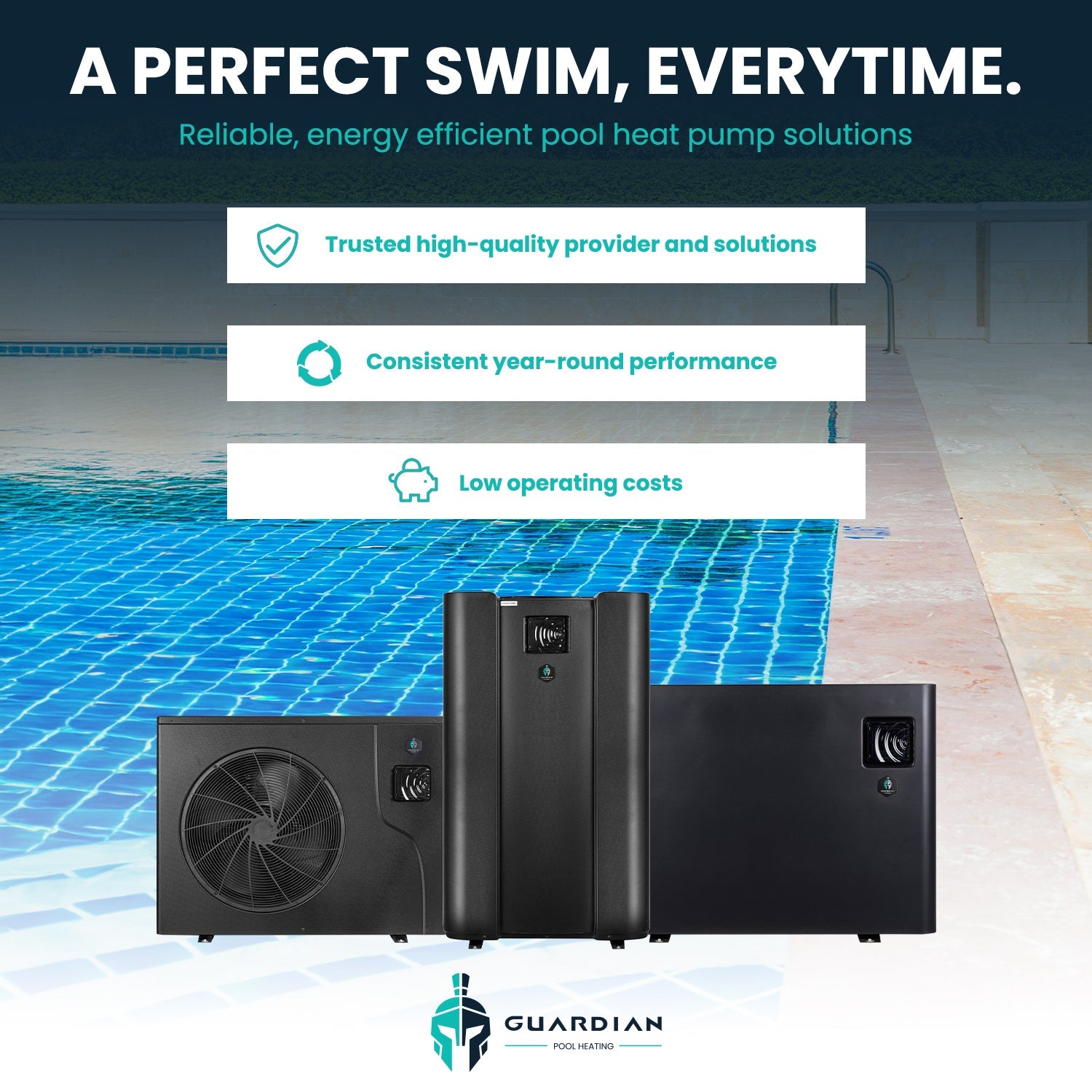 Guardian Eco Pro Series 35kW Quiet Pool Heat Pump
