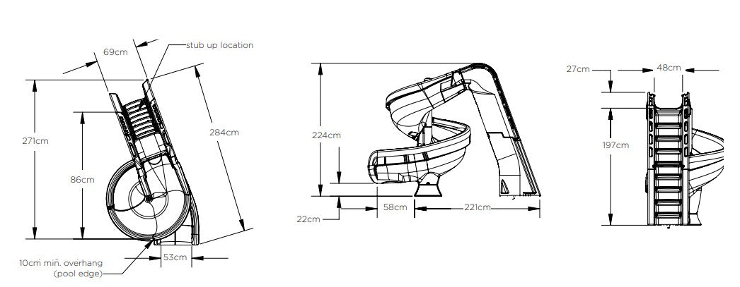 HELIX2® POOL SLIDE (Grey Granite)