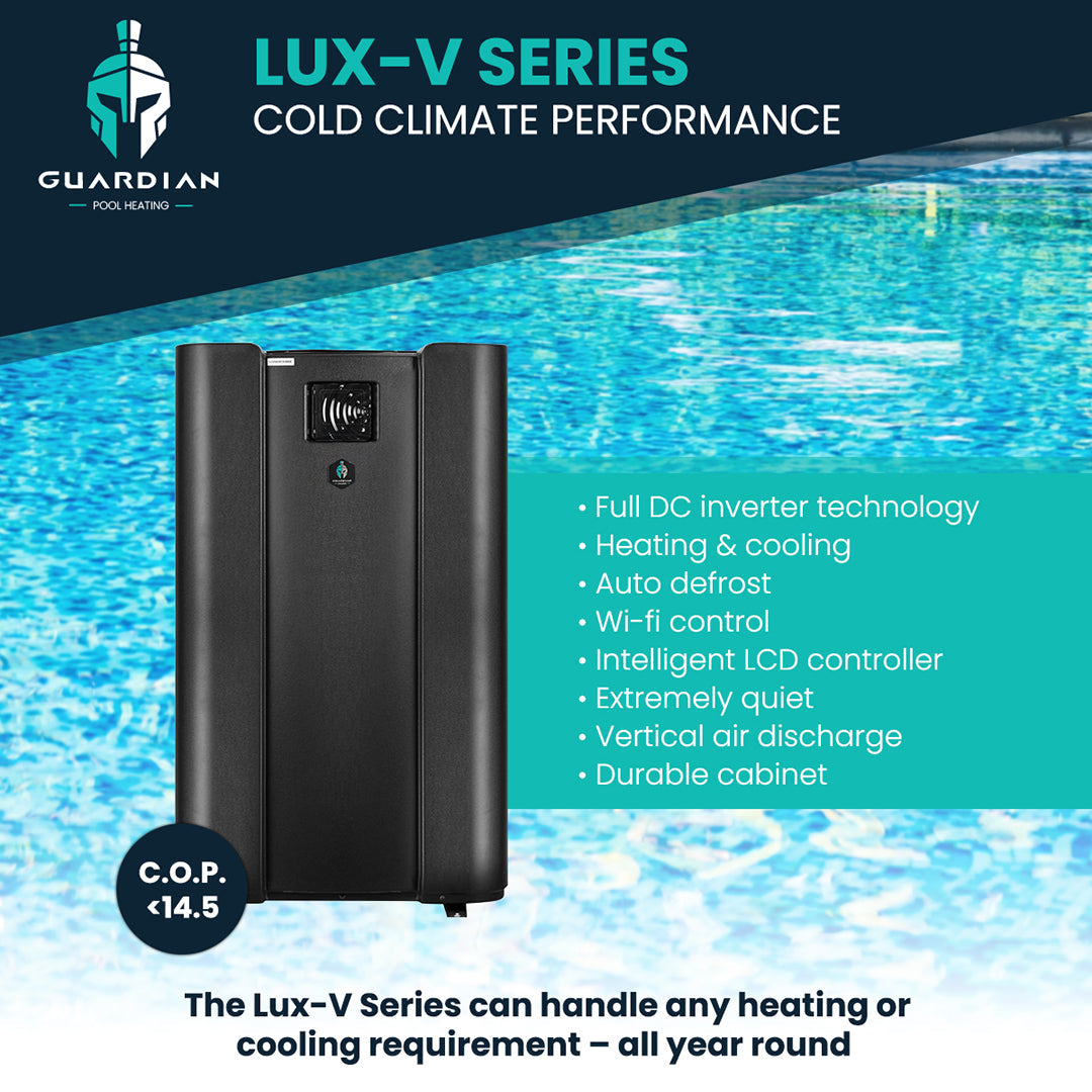 Guardian Lux-V 13kW Pool Heat Pump – Top Discharge, Full DC Inverter