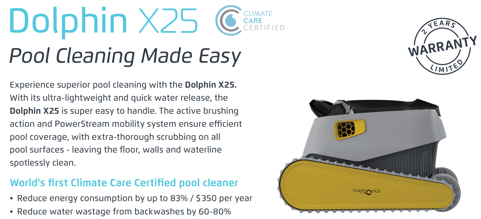 Maytronics Dolphin X25 - Robotic Pool Cleaner