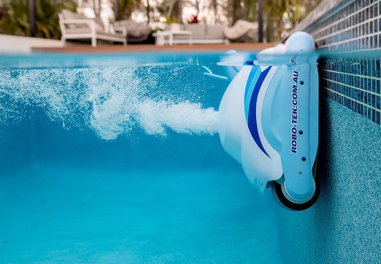 Robo-Tek Robo Plus V2 Robotic Pool Cleaner with Remote & Caddy