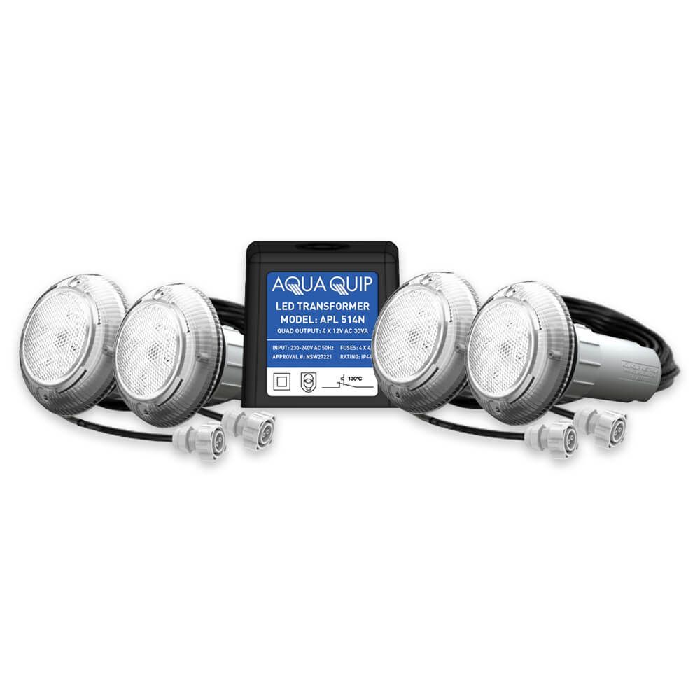 Aquaquip EvoFG LED - Fixed White, Blue or Multi-Colour fibreglass Flush Mounted Retro-Fit underwater Pool Light