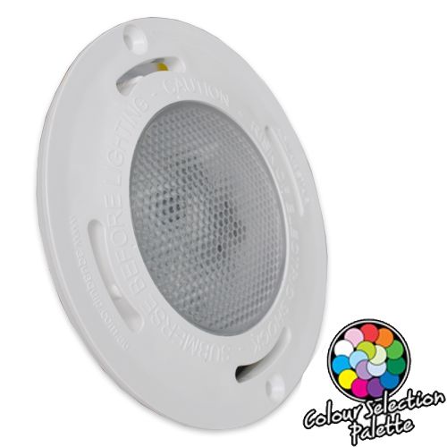 Aquaquip EvoFG LED - Fixed White, Blue or Multi-Colour fibreglass Flush Mounted Retro-Fit underwater Pool Light