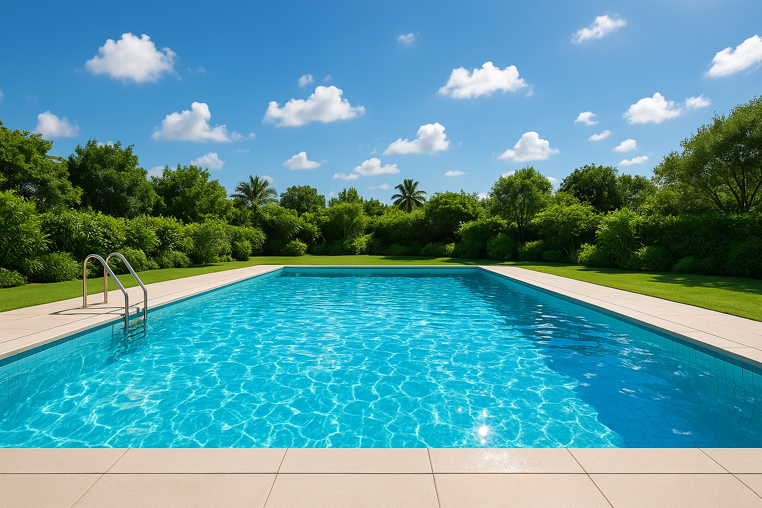 this is for a store that sells pumps - i would like a banner with no words just image, of a pool a nice day sunny  
